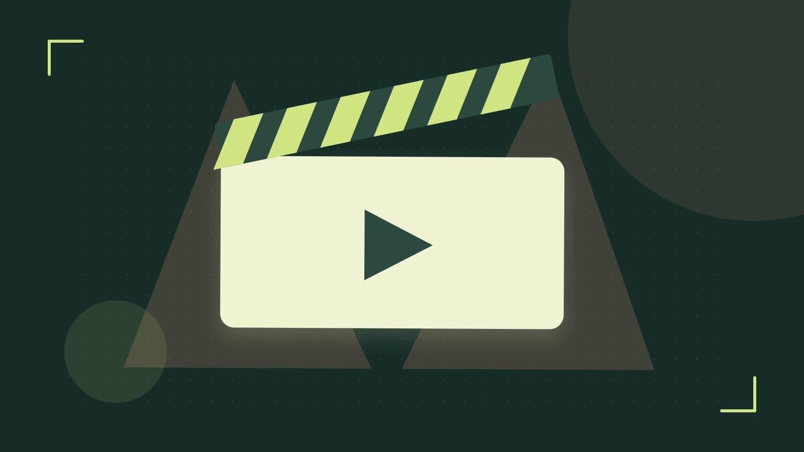 Editorial illustration of a film clapperboard, a spotlight and layered cultural artwork