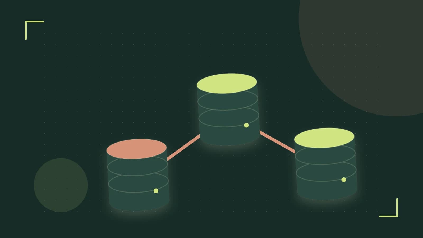 Editorial illustration of structured records, database cylinders and relationships between tables