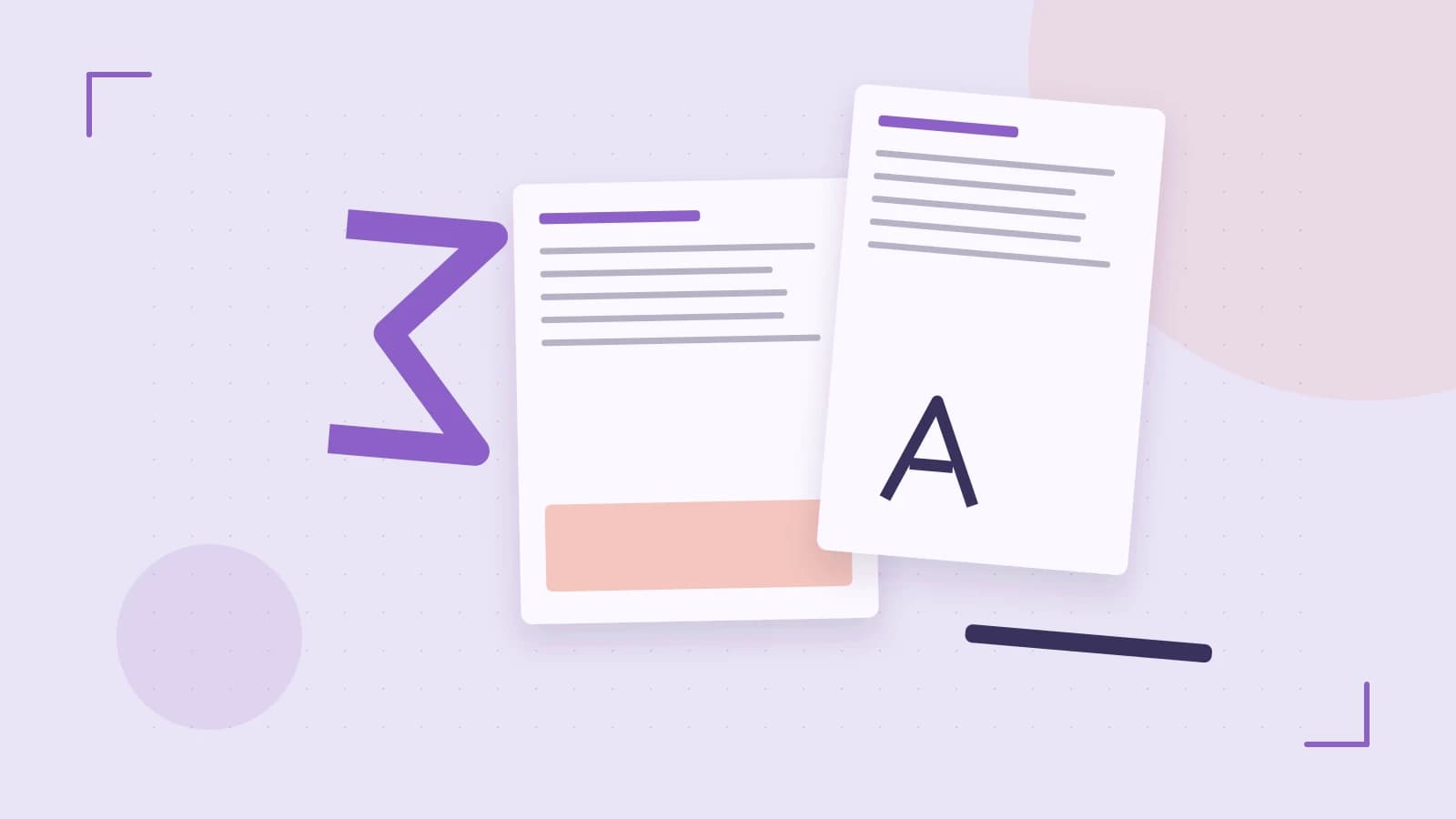 Editorial illustration of typeset pages, expressive letterform shapes and a precise editorial page grid