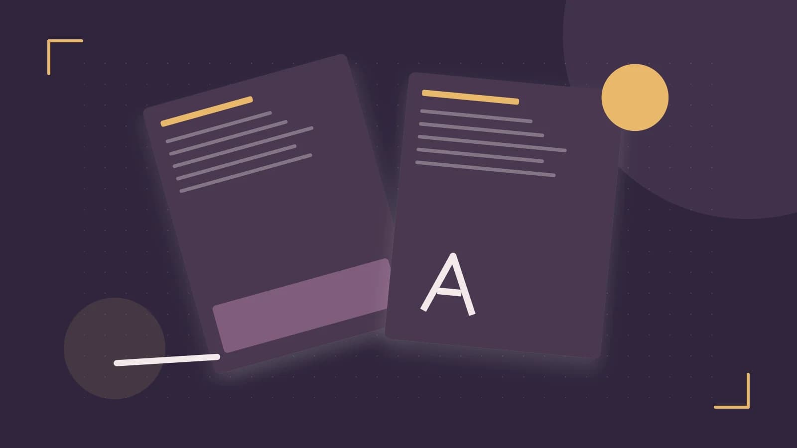 Editorial illustration of typeset pages, expressive letterform shapes and a precise editorial page grid