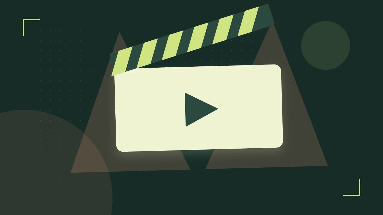Editorial illustration of a film clapperboard, a spotlight and layered cultural artwork