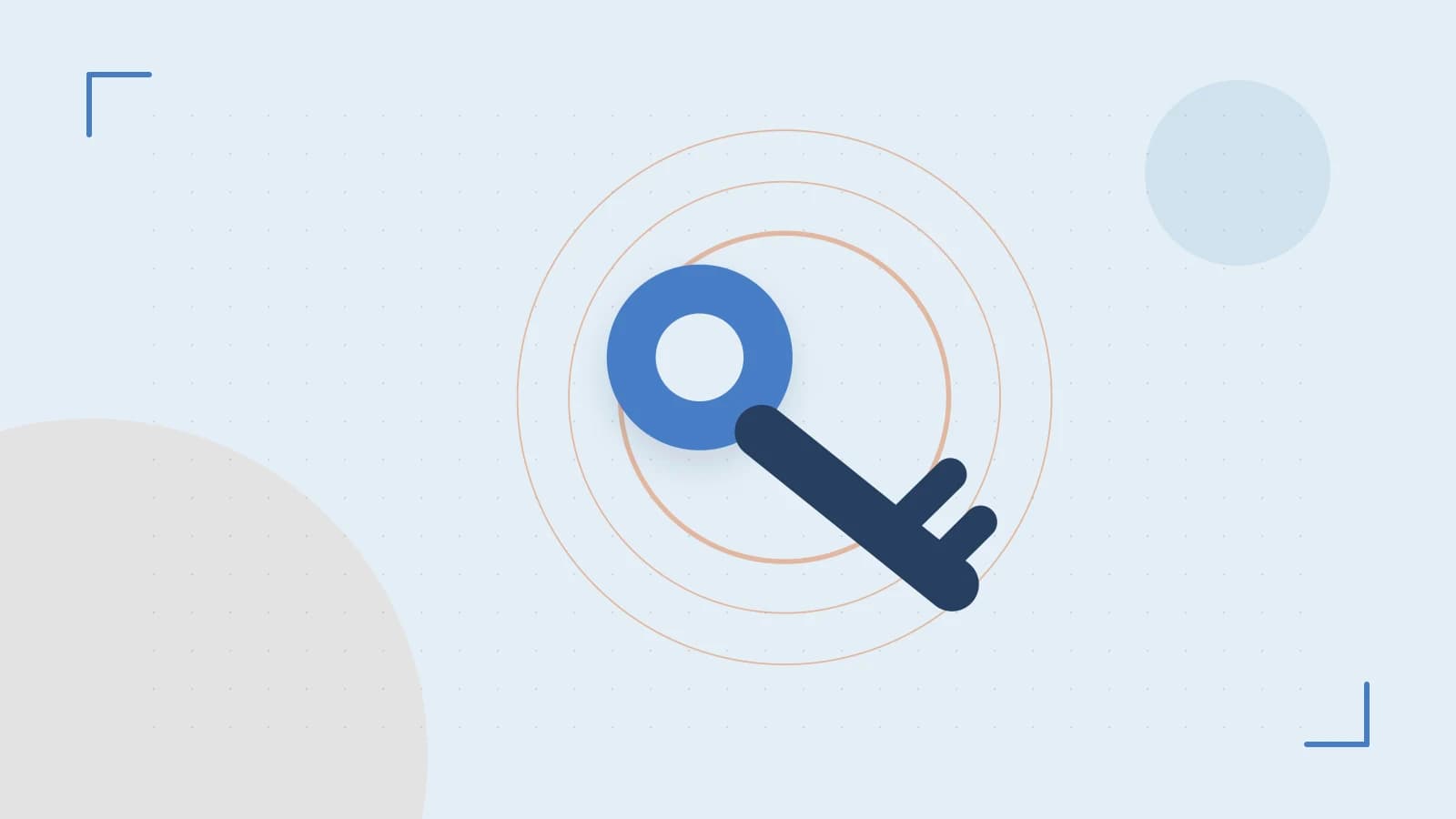 Editorial illustration of a sculpted shield, authentication key and concentric permission boundaries