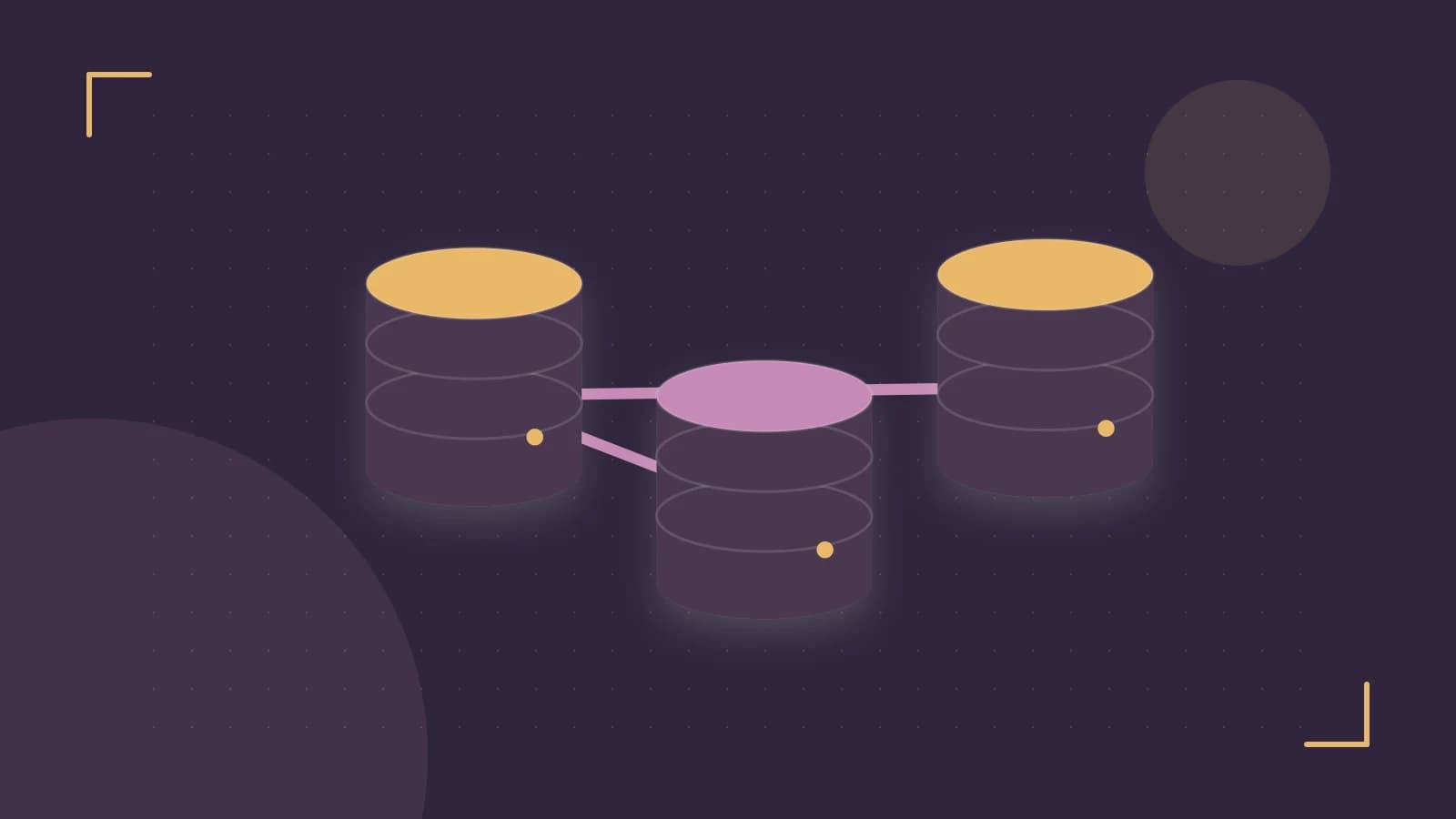 Editorial illustration of structured records, database cylinders and relationships between tables