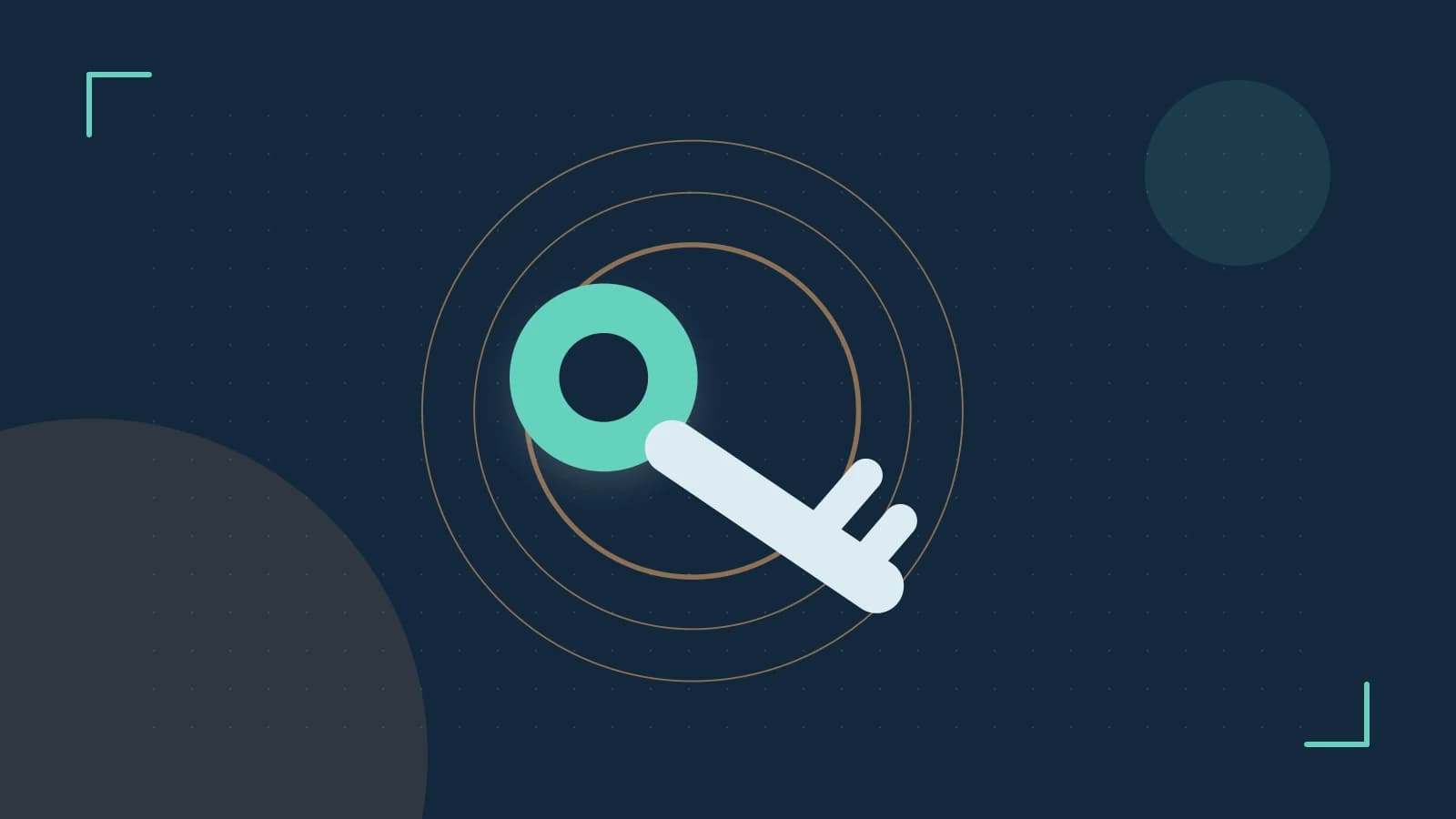 Editorial illustration of a sculpted shield, authentication key and concentric permission boundaries