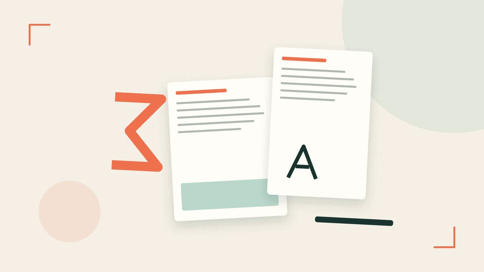 Editorial illustration of typeset pages, expressive letterform shapes and a precise editorial page grid