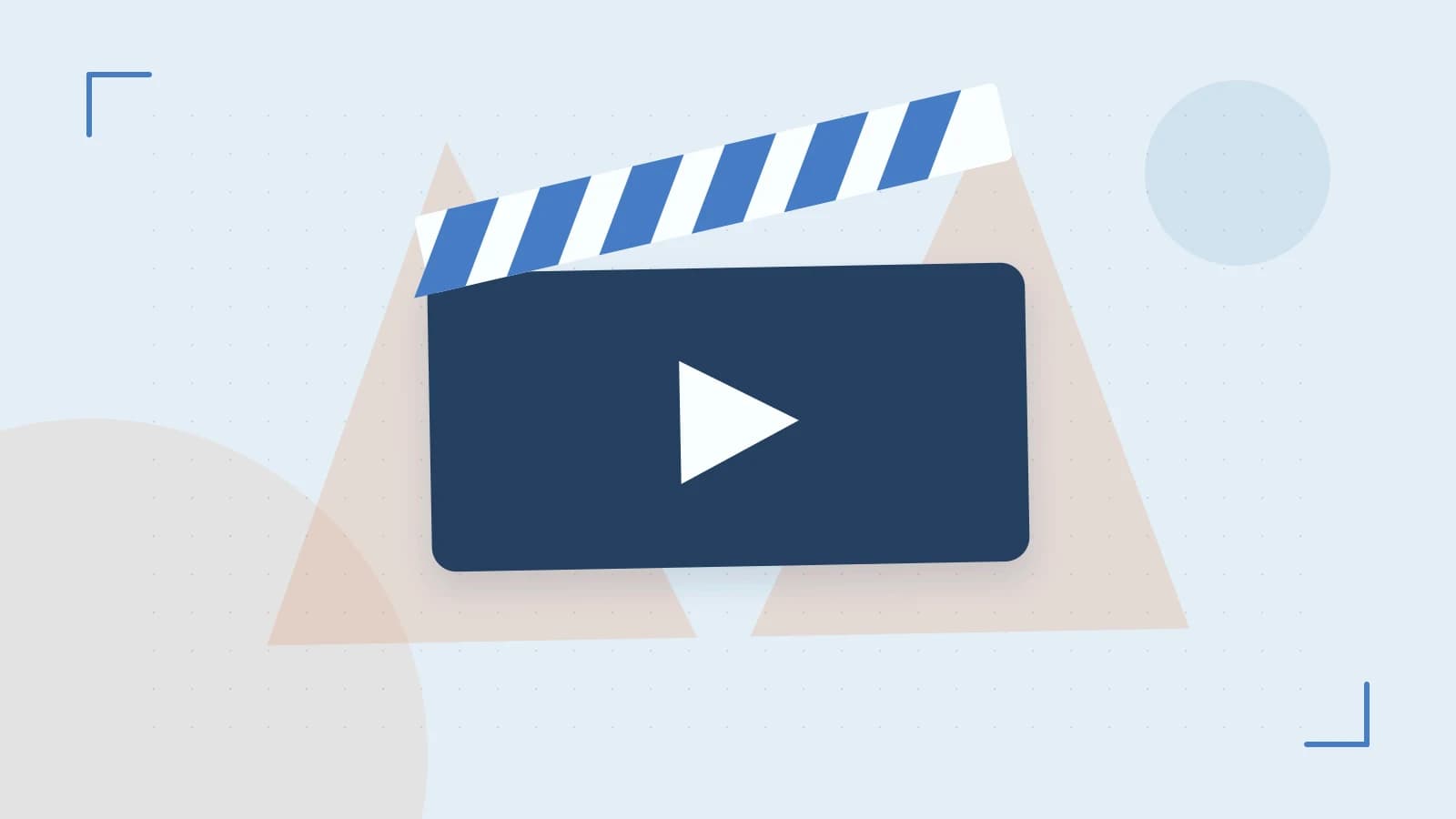 Editorial illustration of a film clapperboard, a spotlight and layered cultural artwork