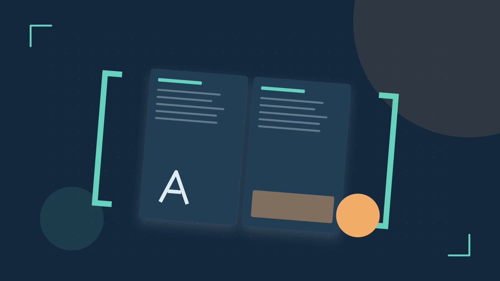 Editorial illustration of typeset pages, expressive letterform shapes and a precise editorial page grid