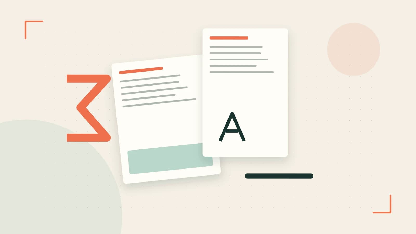 Editorial illustration of typeset pages, expressive letterform shapes and a precise editorial page grid