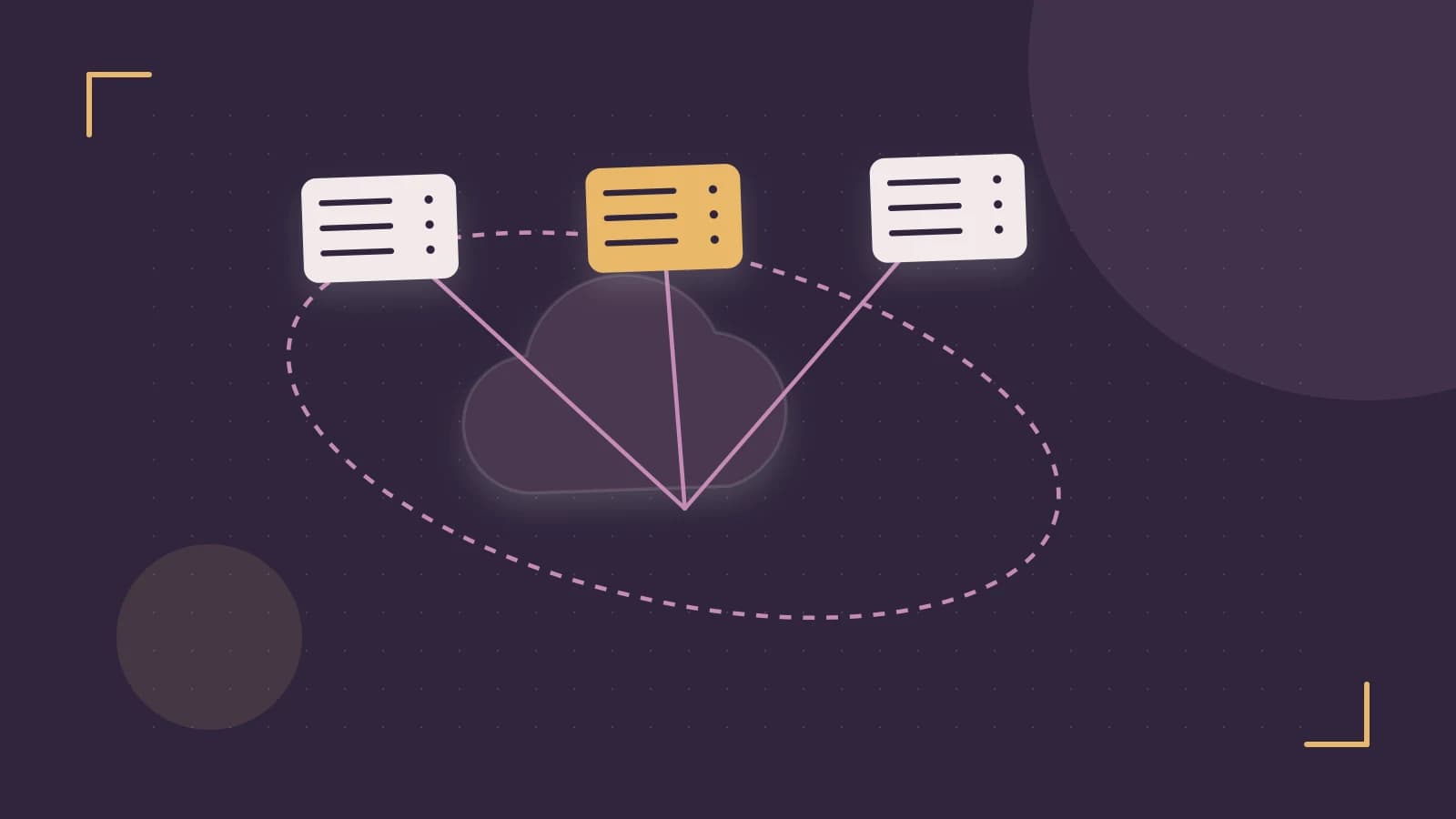 Editorial illustration of cloud infrastructure, connected server racks and an orbital service map