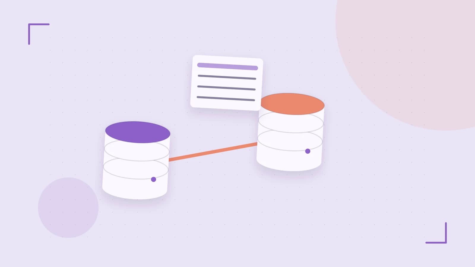 Editorial illustration of structured records, database cylinders and relationships between tables