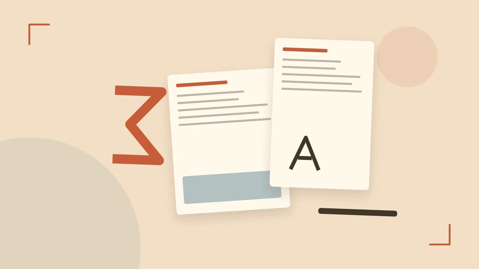 Editorial illustration of typeset pages, expressive letterform shapes and a precise editorial page grid