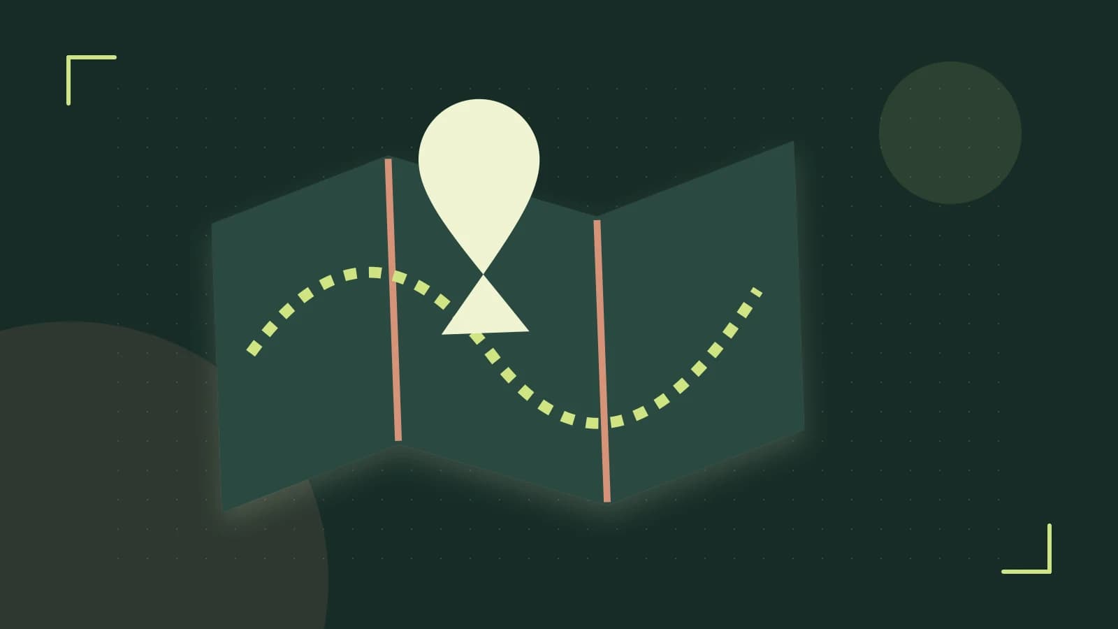 Editorial illustration of an editorial globe with meridians and layered geographic shapes