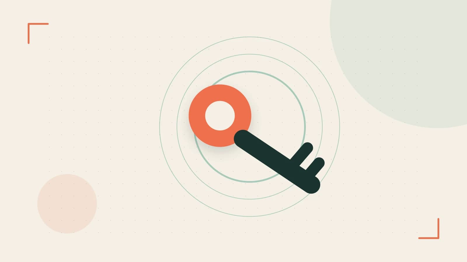 Editorial illustration of a sculpted shield, authentication key and concentric permission boundaries