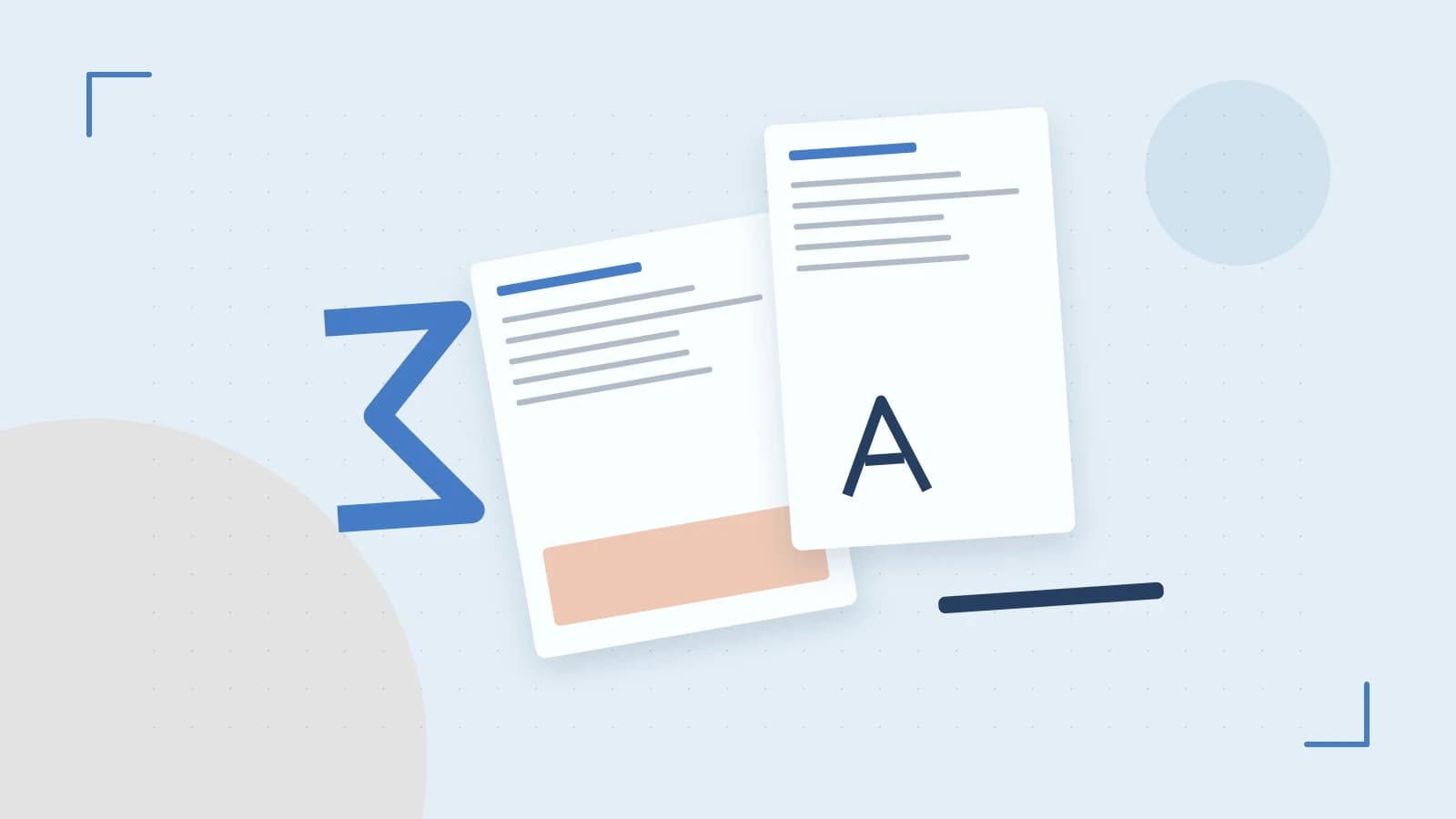 Editorial illustration of typeset pages, expressive letterform shapes and a precise editorial page grid