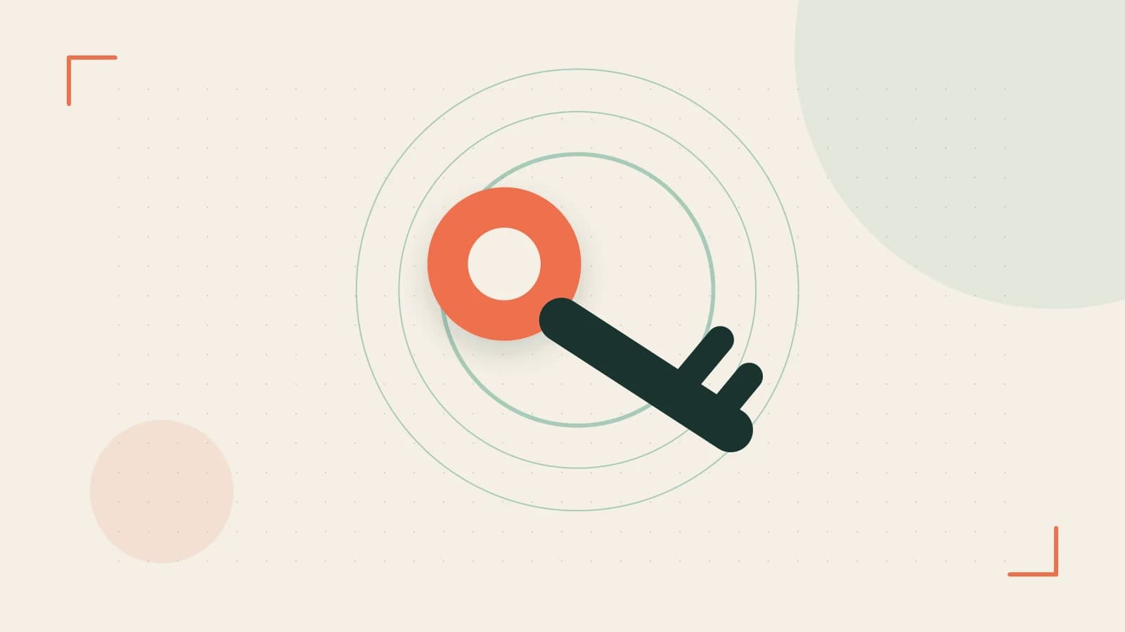 Editorial illustration of a sculpted shield, authentication key and concentric permission boundaries