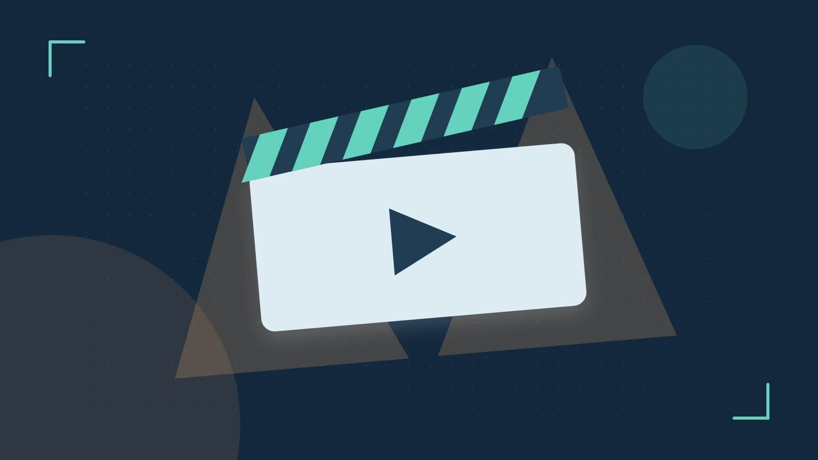 Editorial illustration of a film clapperboard, a spotlight and layered cultural artwork