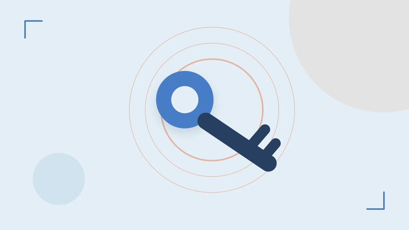 Editorial illustration of a sculpted shield, authentication key and concentric permission boundaries