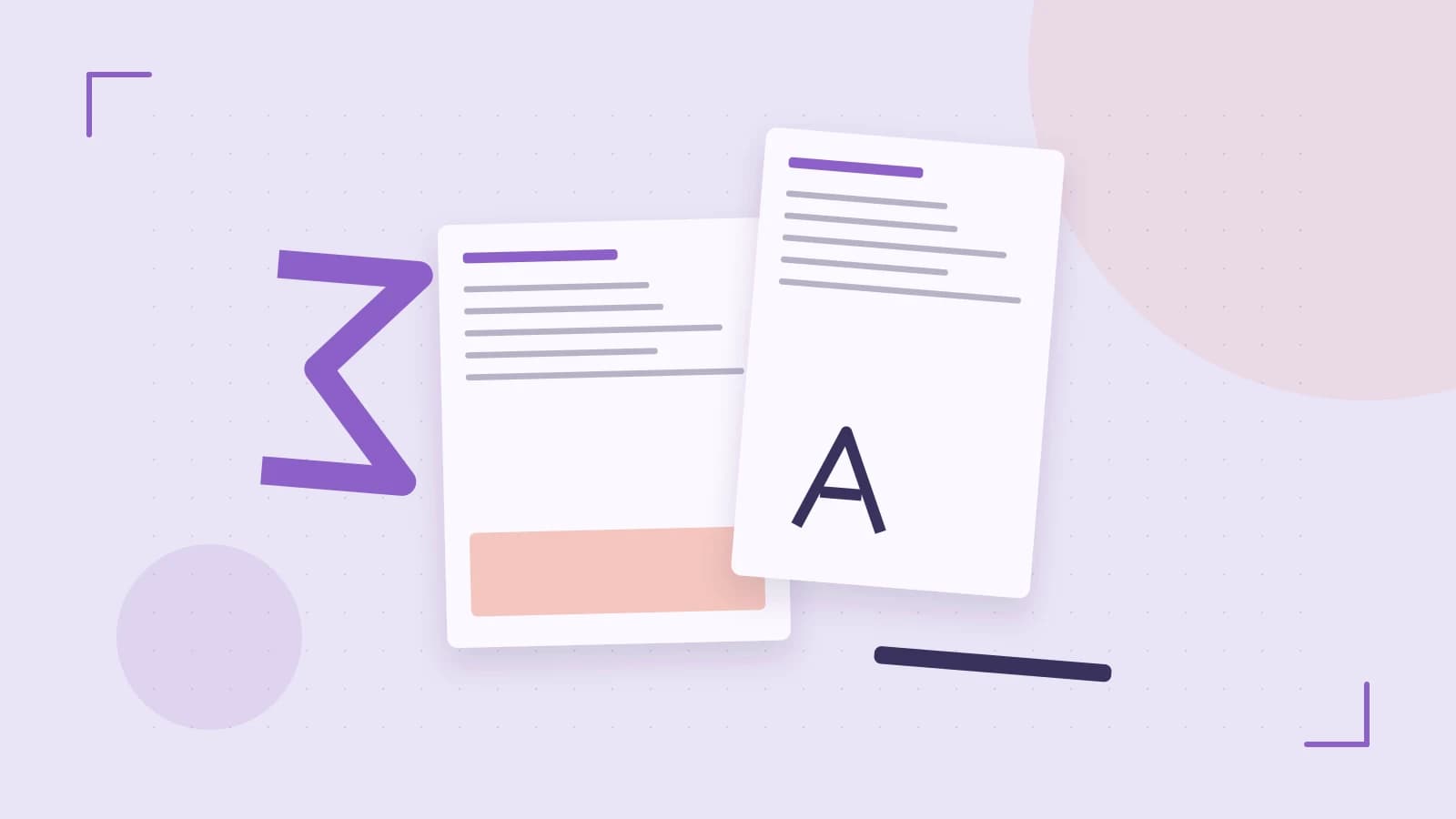 Editorial illustration of typeset pages, expressive letterform shapes and a precise editorial page grid