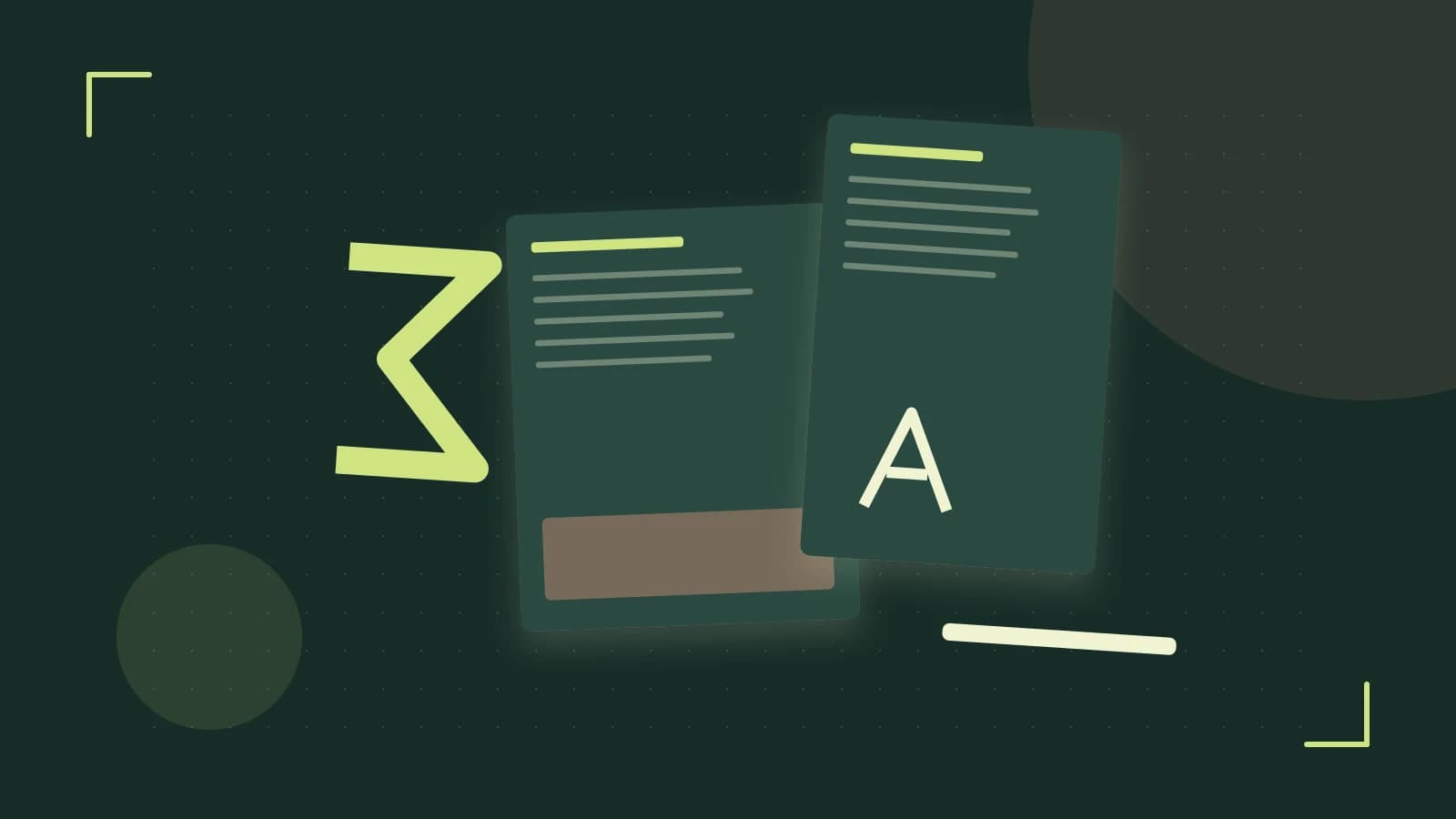 Editorial illustration of typeset pages, expressive letterform shapes and a precise editorial page grid