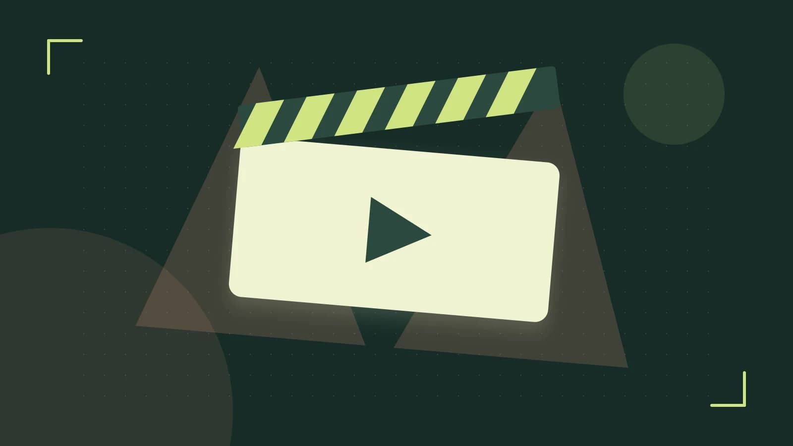 Editorial illustration of a film clapperboard, a spotlight and layered cultural artwork