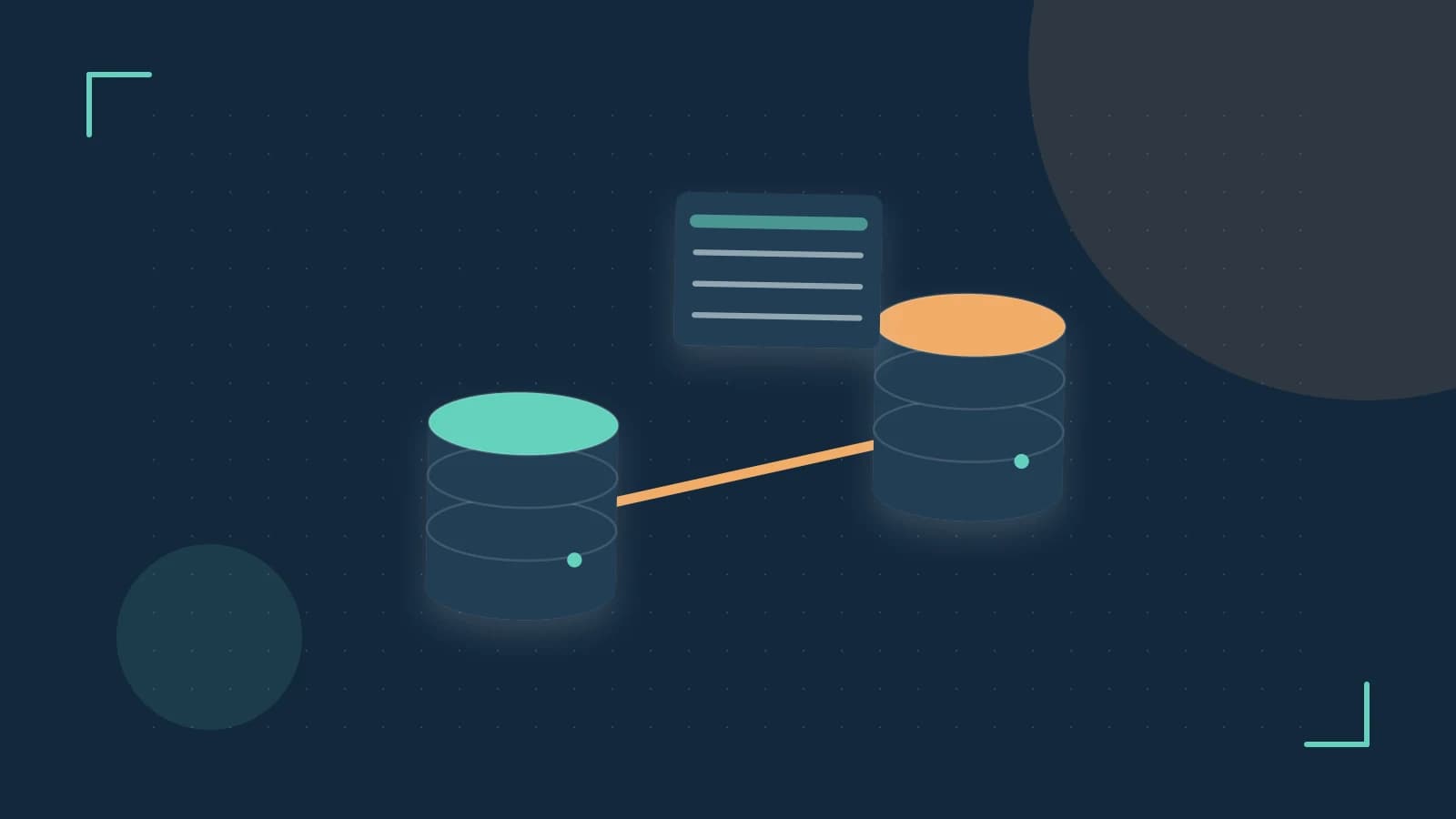 Editorial illustration of structured records, database cylinders and relationships between tables