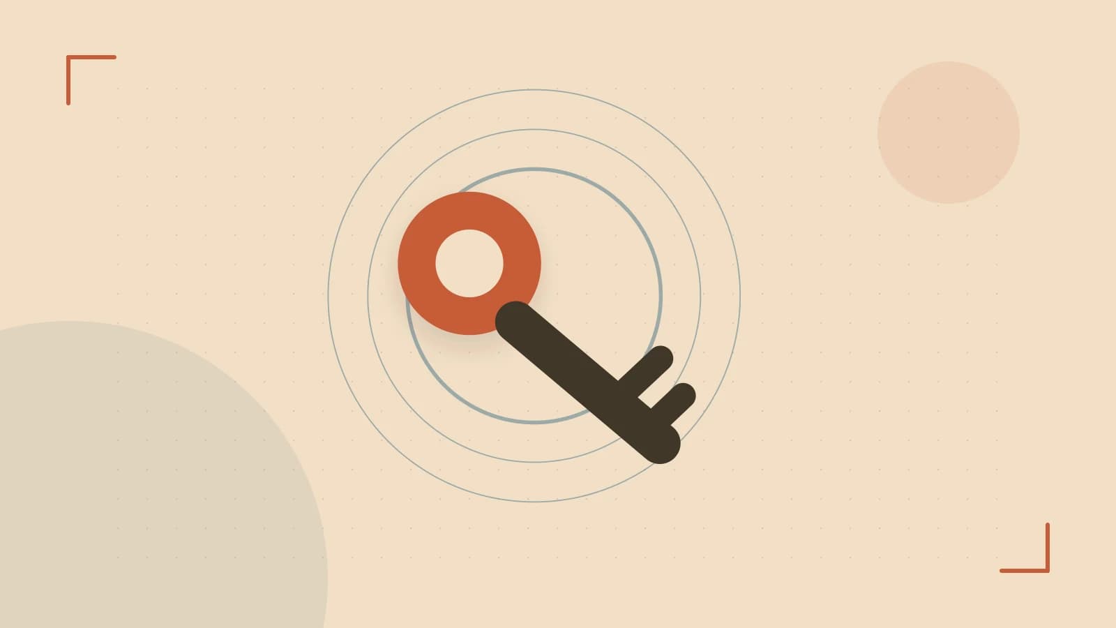 Editorial illustration of a sculpted shield, authentication key and concentric permission boundaries