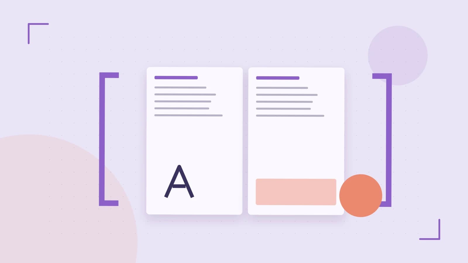 Editorial illustration of typeset pages, expressive letterform shapes and a precise editorial page grid