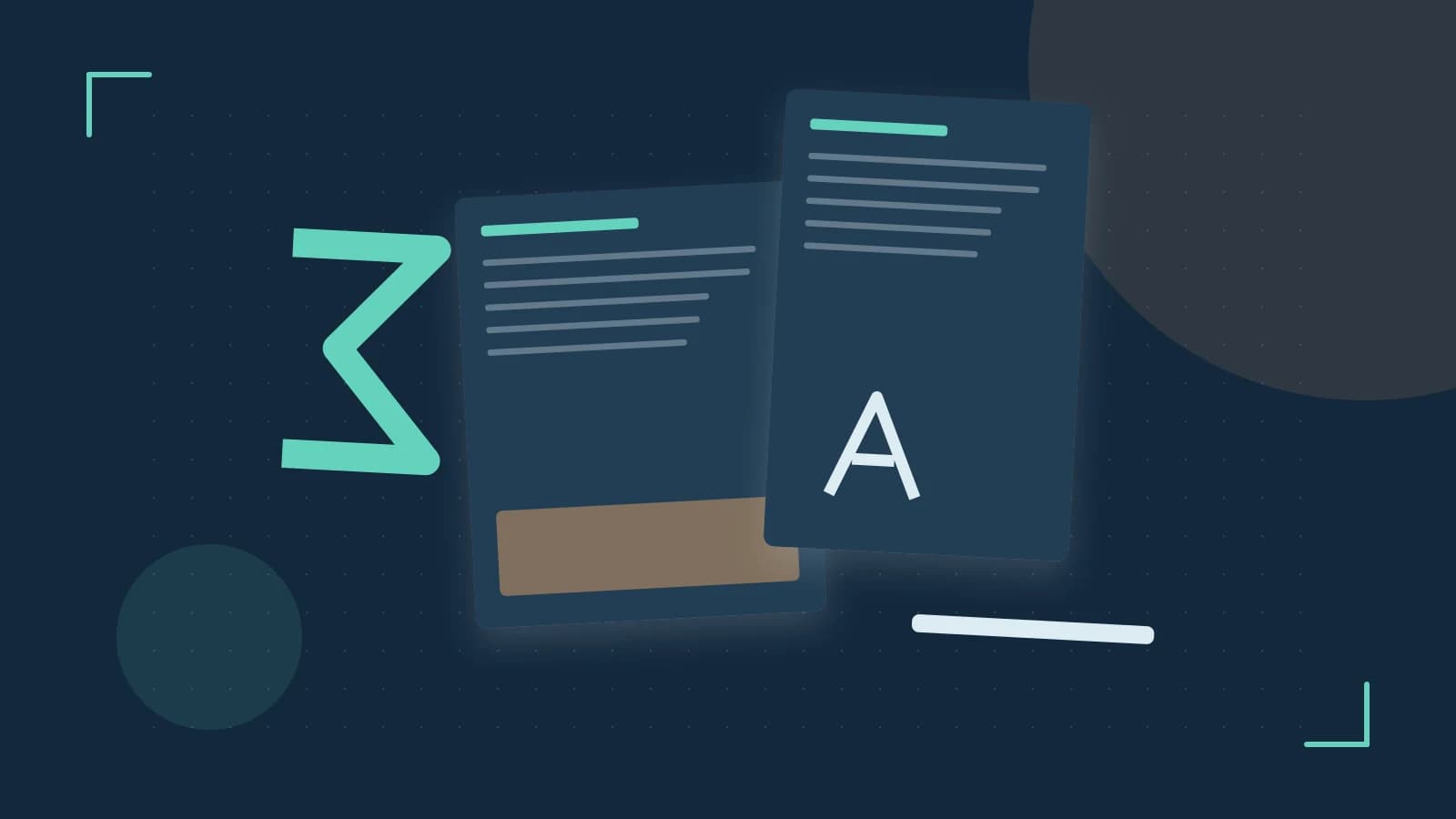 Editorial illustration of typeset pages, expressive letterform shapes and a precise editorial page grid