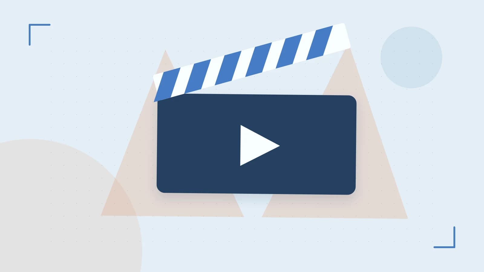 Editorial illustration of a film clapperboard, a spotlight and layered cultural artwork