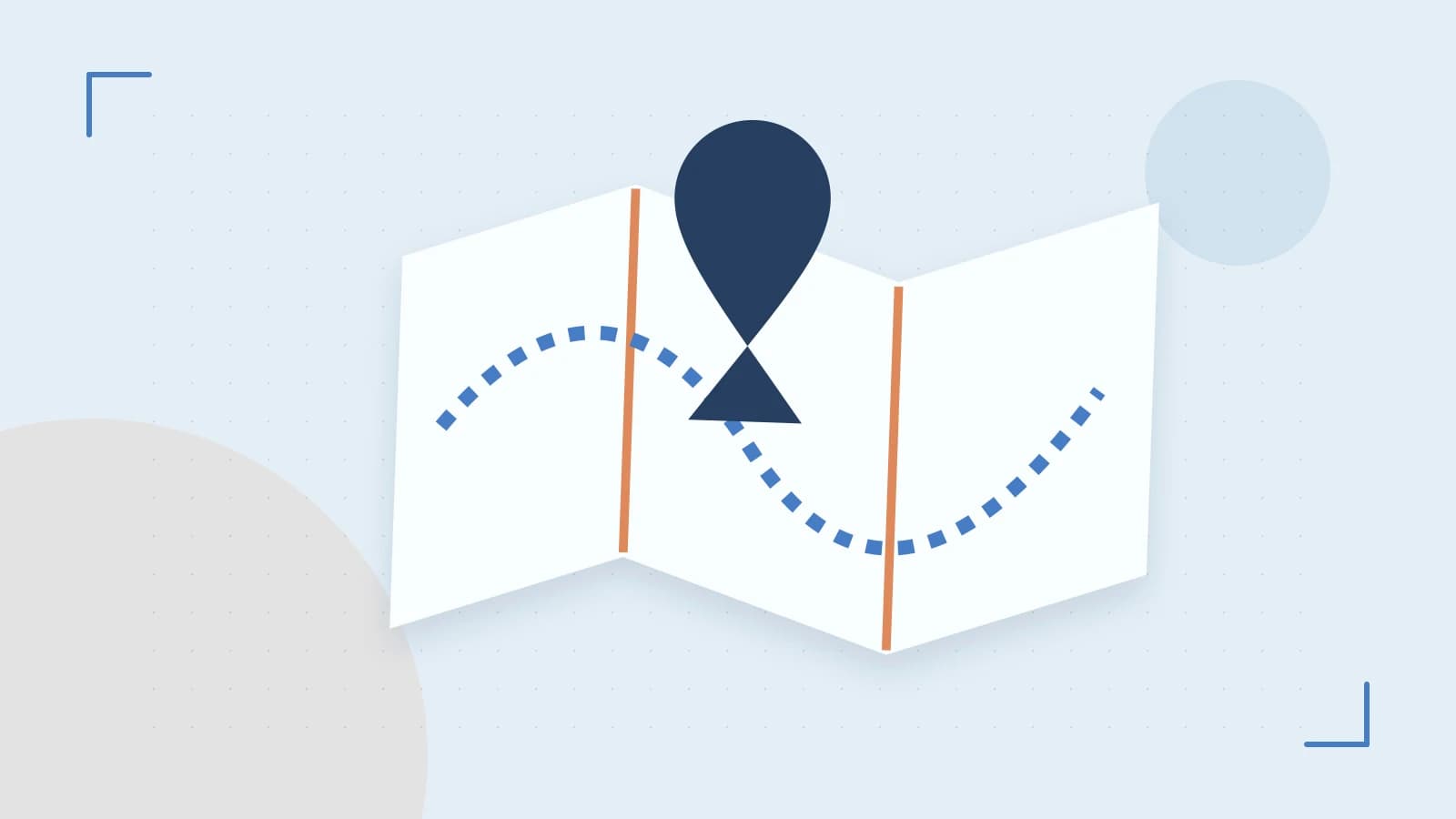 Editorial illustration of an editorial globe with meridians and layered geographic shapes