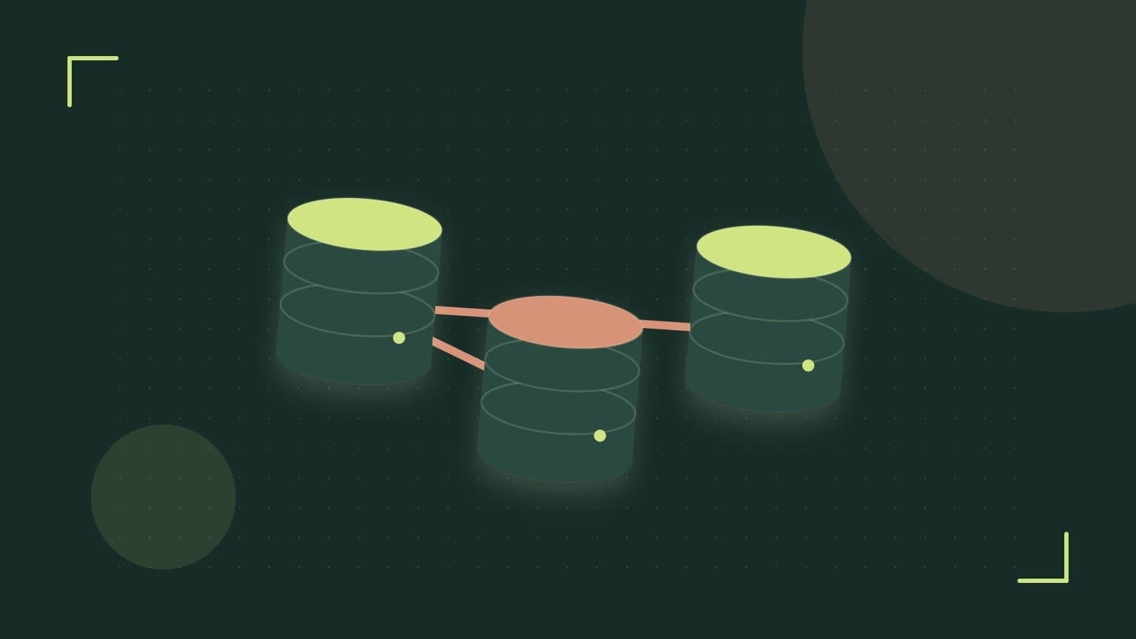 Editorial illustration of structured records, database cylinders and relationships between tables
