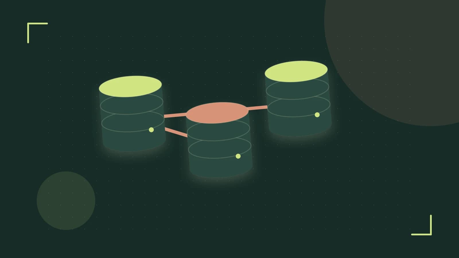 Editorial illustration of structured records, database cylinders and relationships between tables