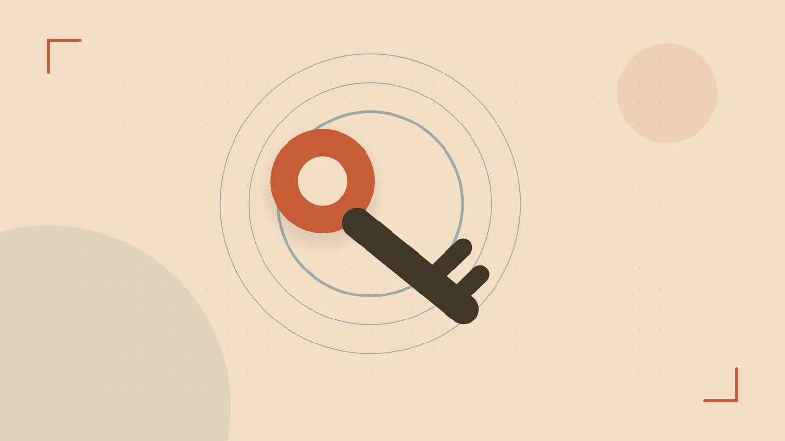 Editorial illustration of a sculpted shield, authentication key and concentric permission boundaries