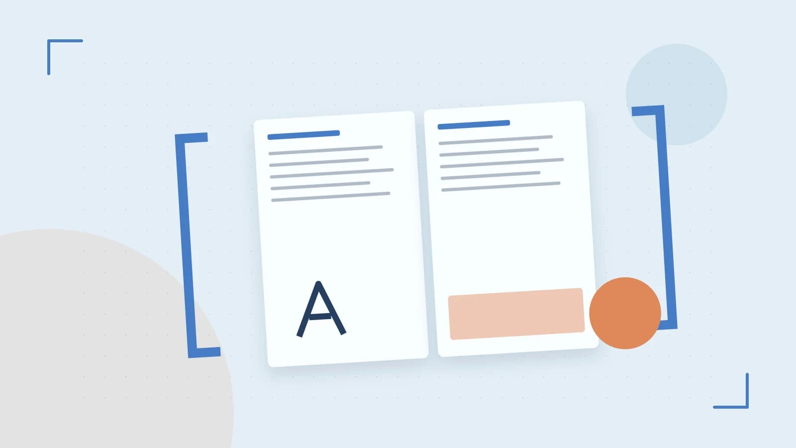 Editorial illustration of typeset pages, expressive letterform shapes and a precise editorial page grid