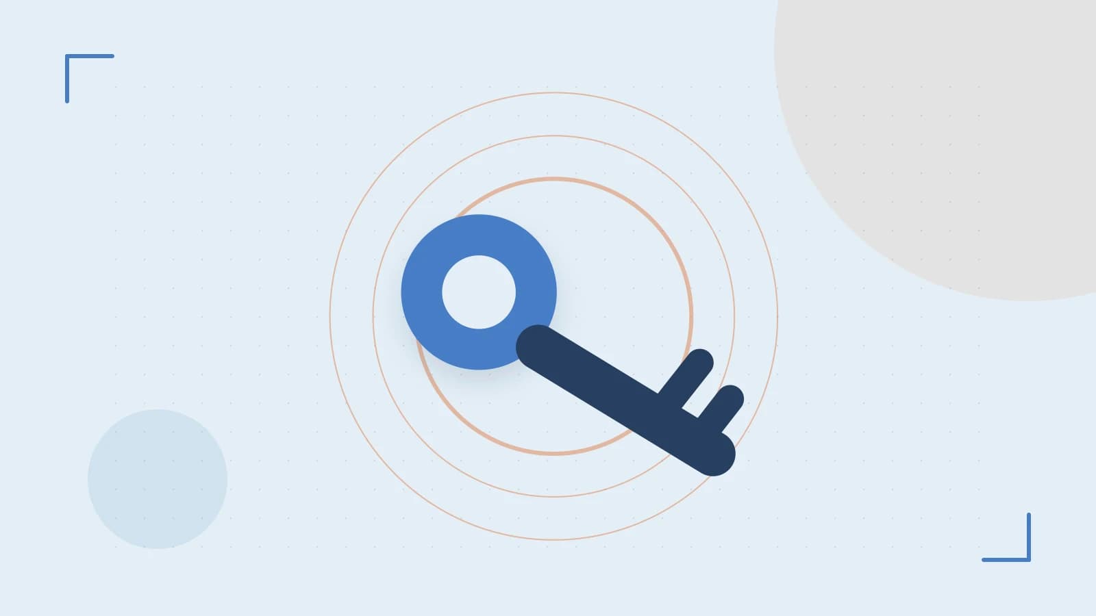 Editorial illustration of a sculpted shield, authentication key and concentric permission boundaries