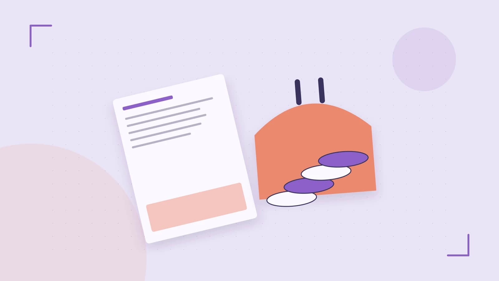 Editorial illustration of abstract coins, a payment card and a geometric financial chart without data labels