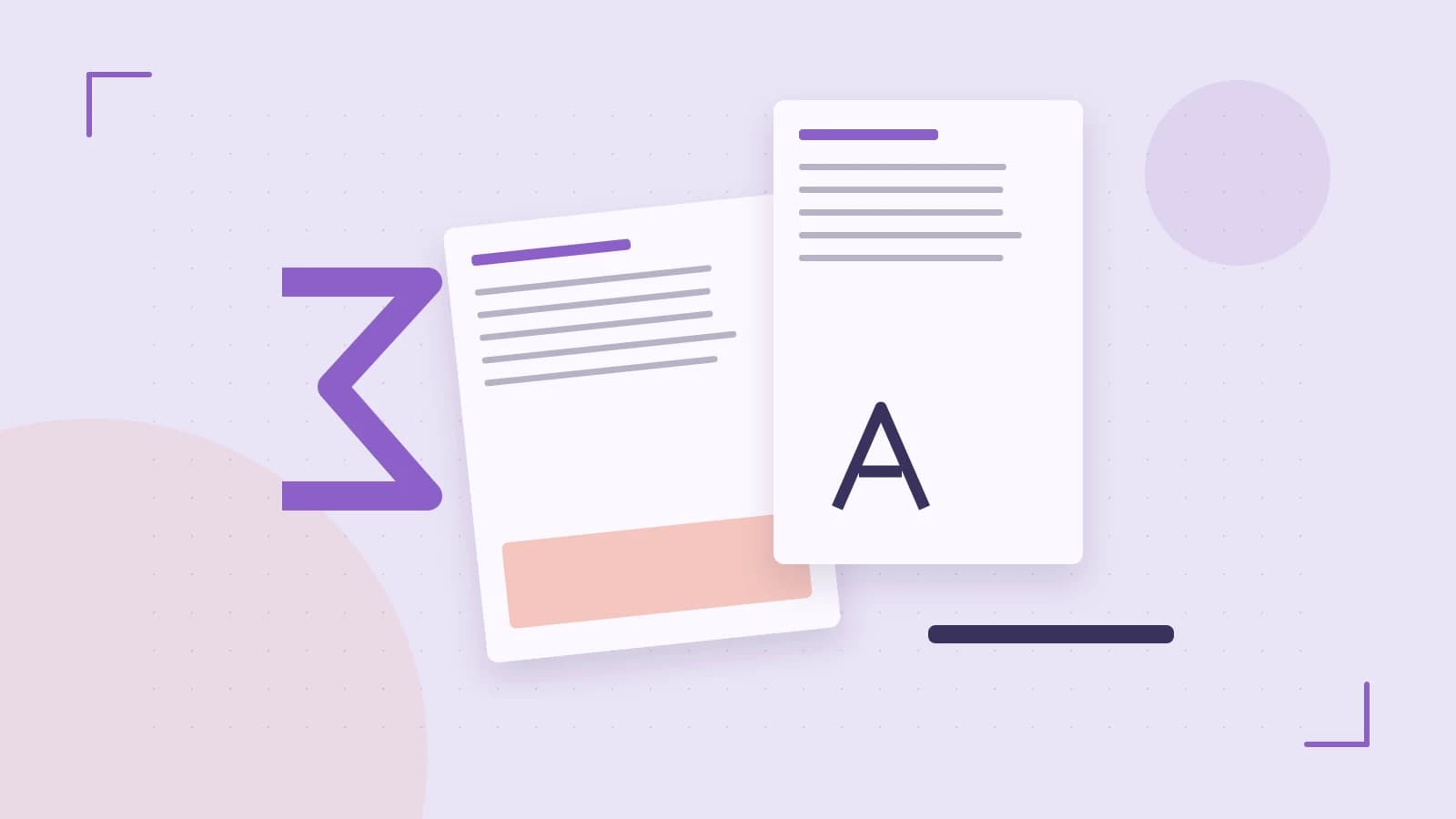 Editorial illustration of typeset pages, expressive letterform shapes and a precise editorial page grid