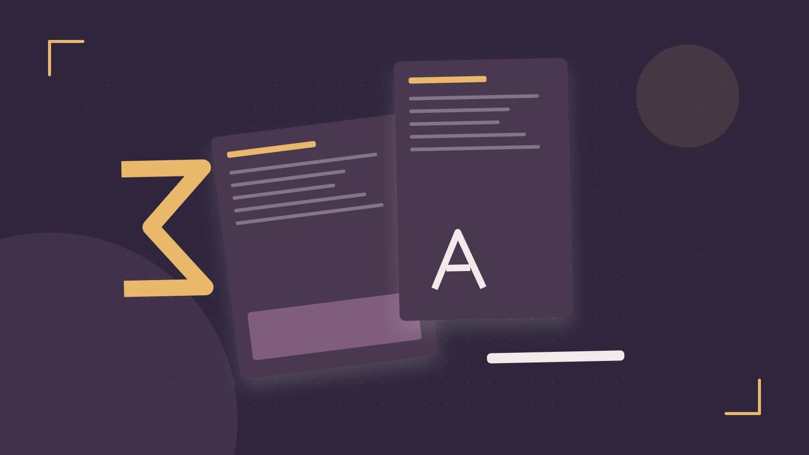 Editorial illustration of typeset pages, expressive letterform shapes and a precise editorial page grid