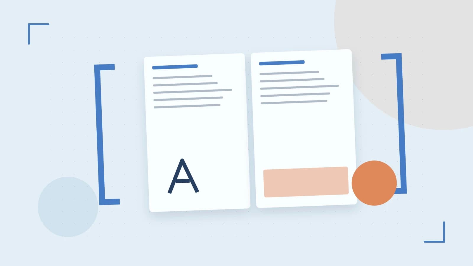 Editorial illustration of typeset pages, expressive letterform shapes and a precise editorial page grid