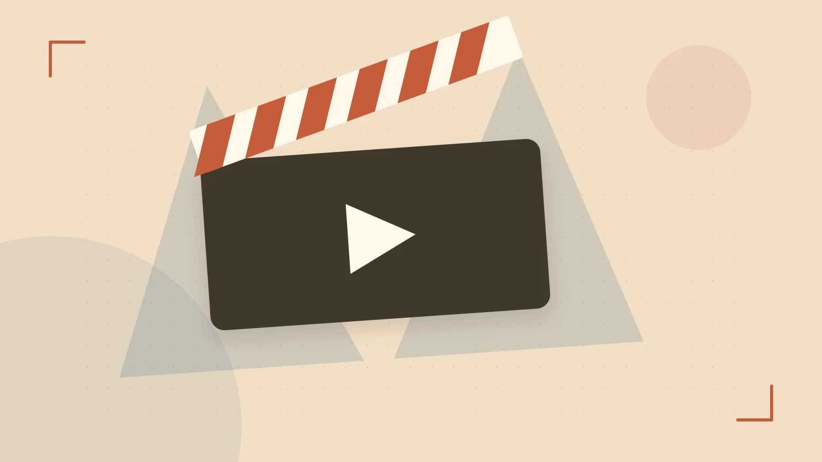 Editorial illustration of a film clapperboard, a spotlight and layered cultural artwork