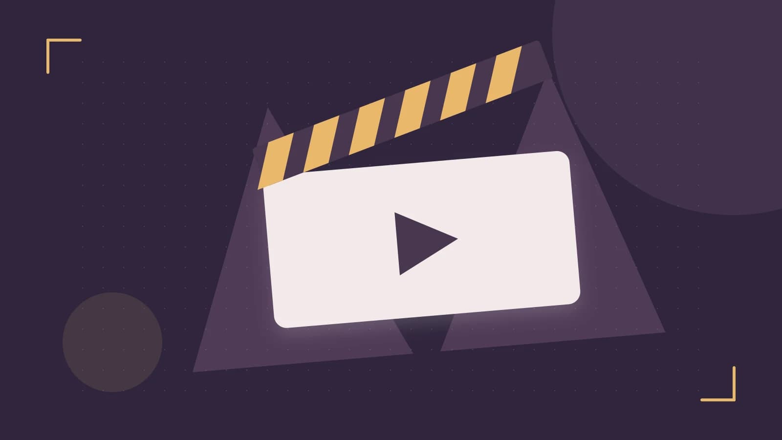 Editorial illustration of a film clapperboard, a spotlight and layered cultural artwork