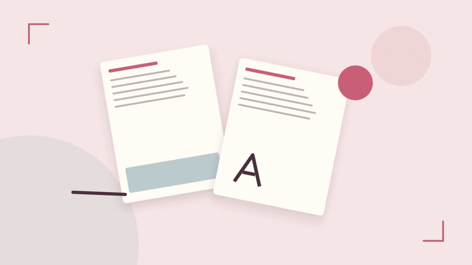 Editorial illustration of typeset pages, expressive letterform shapes and a precise editorial page grid
