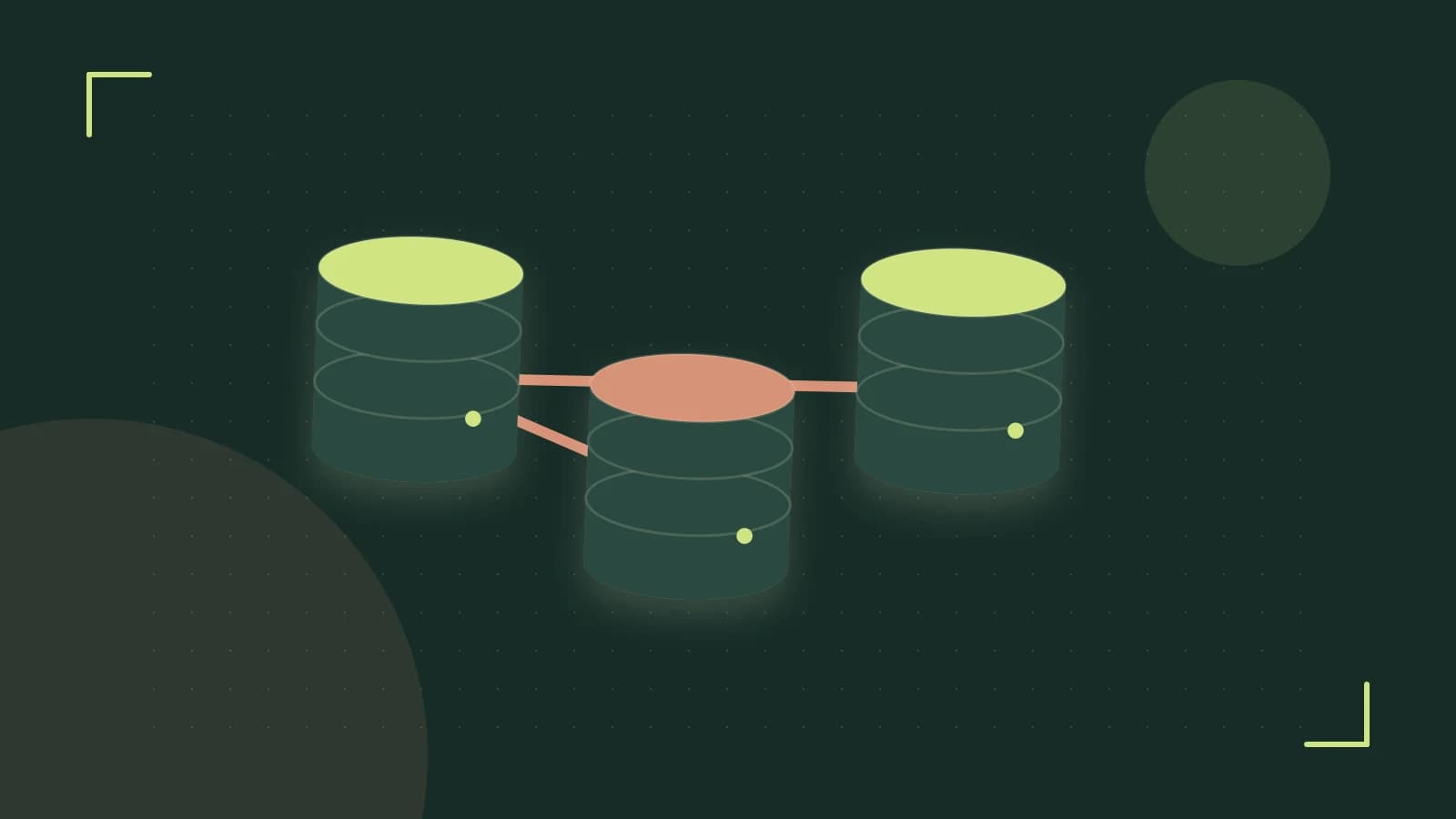 Editorial illustration of structured records, database cylinders and relationships between tables
