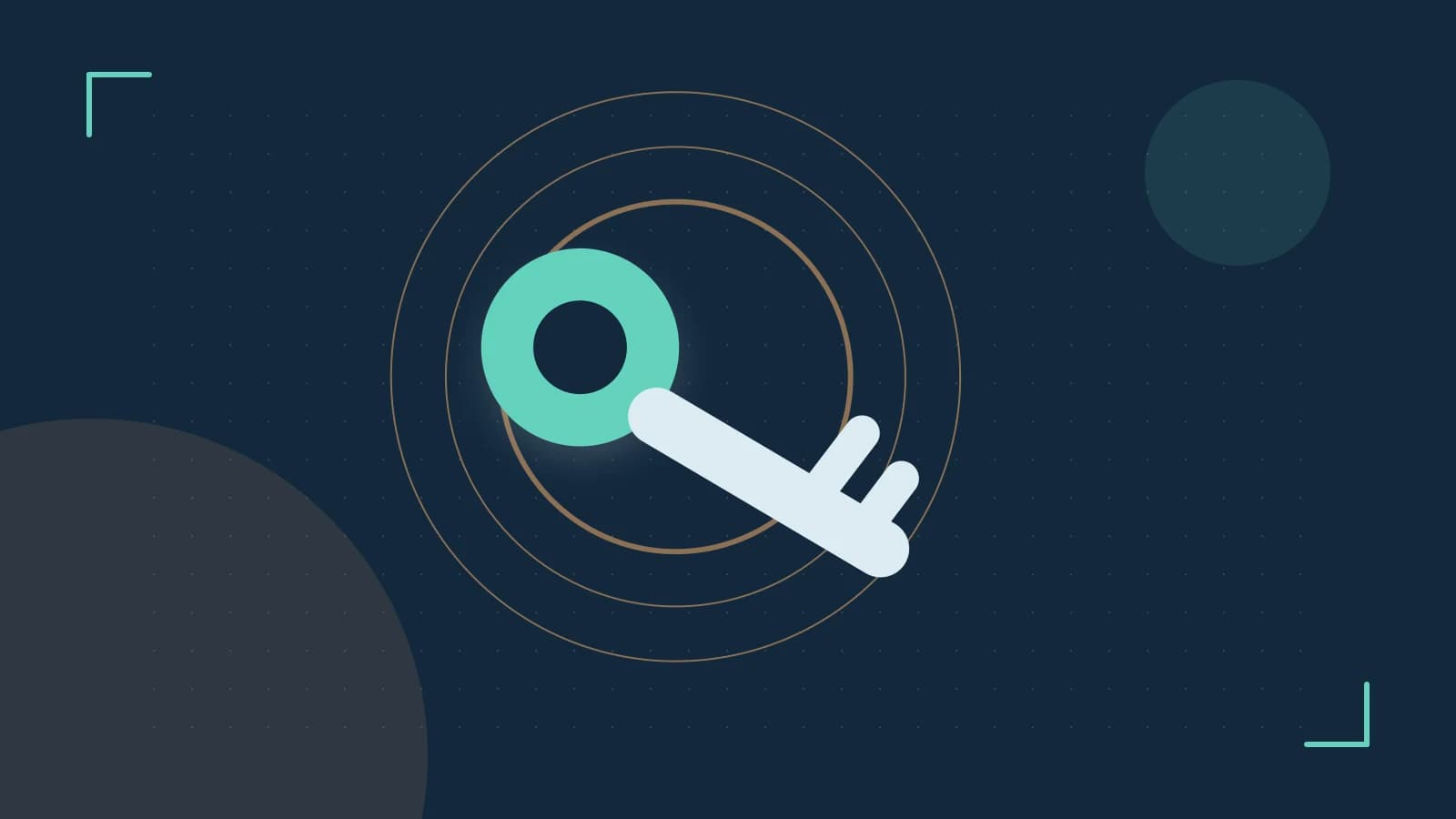 Editorial illustration of a sculpted shield, authentication key and concentric permission boundaries