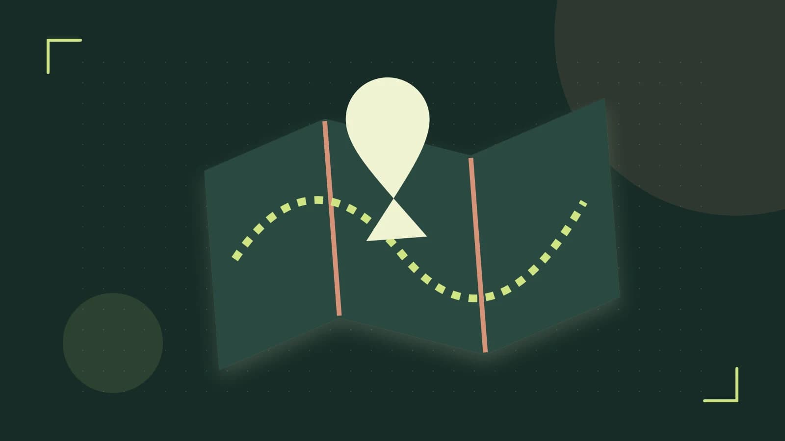 Editorial illustration of an editorial globe with meridians and layered geographic shapes