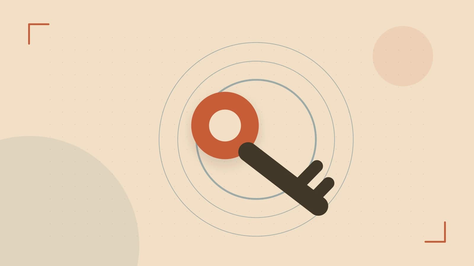 Editorial illustration of a sculpted shield, authentication key and concentric permission boundaries