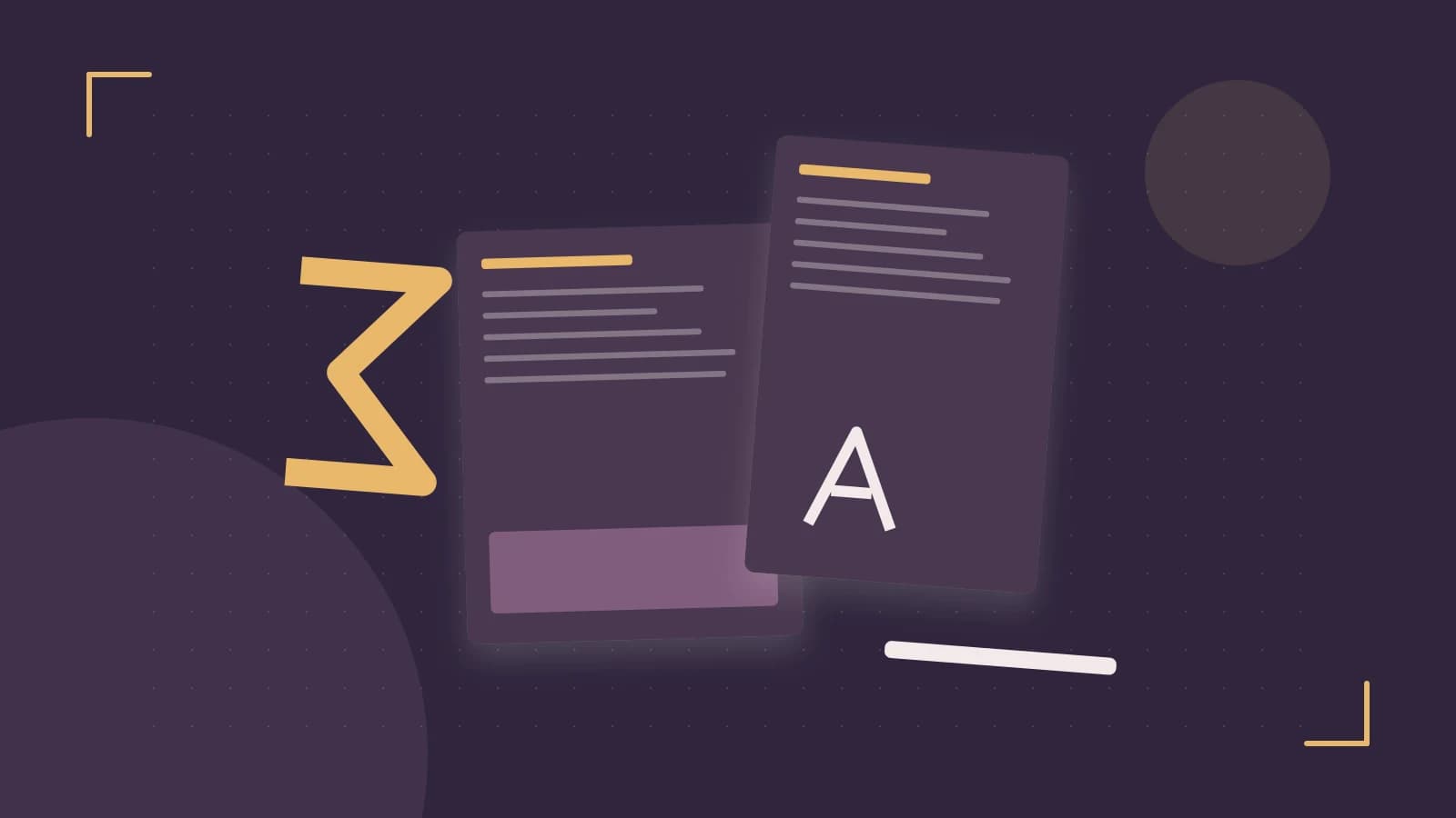 Editorial illustration of typeset pages, expressive letterform shapes and a precise editorial page grid