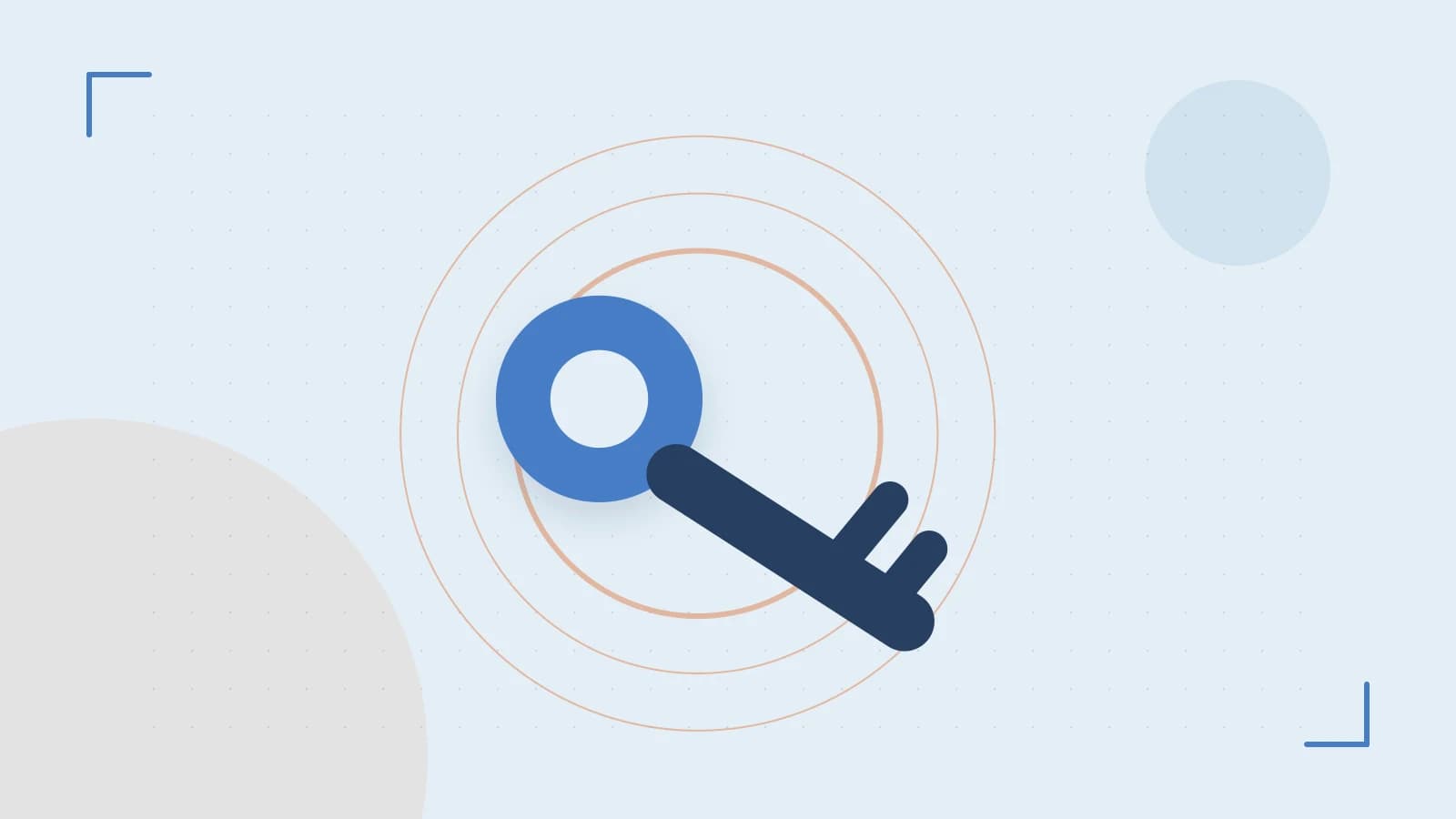 Editorial illustration of a sculpted shield, authentication key and concentric permission boundaries