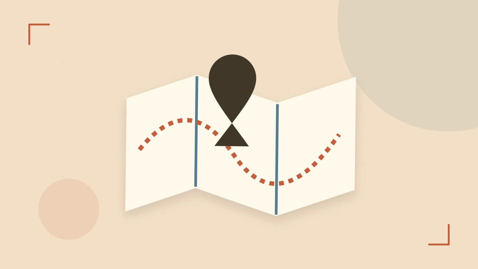 Editorial illustration of an editorial globe with meridians and layered geographic shapes