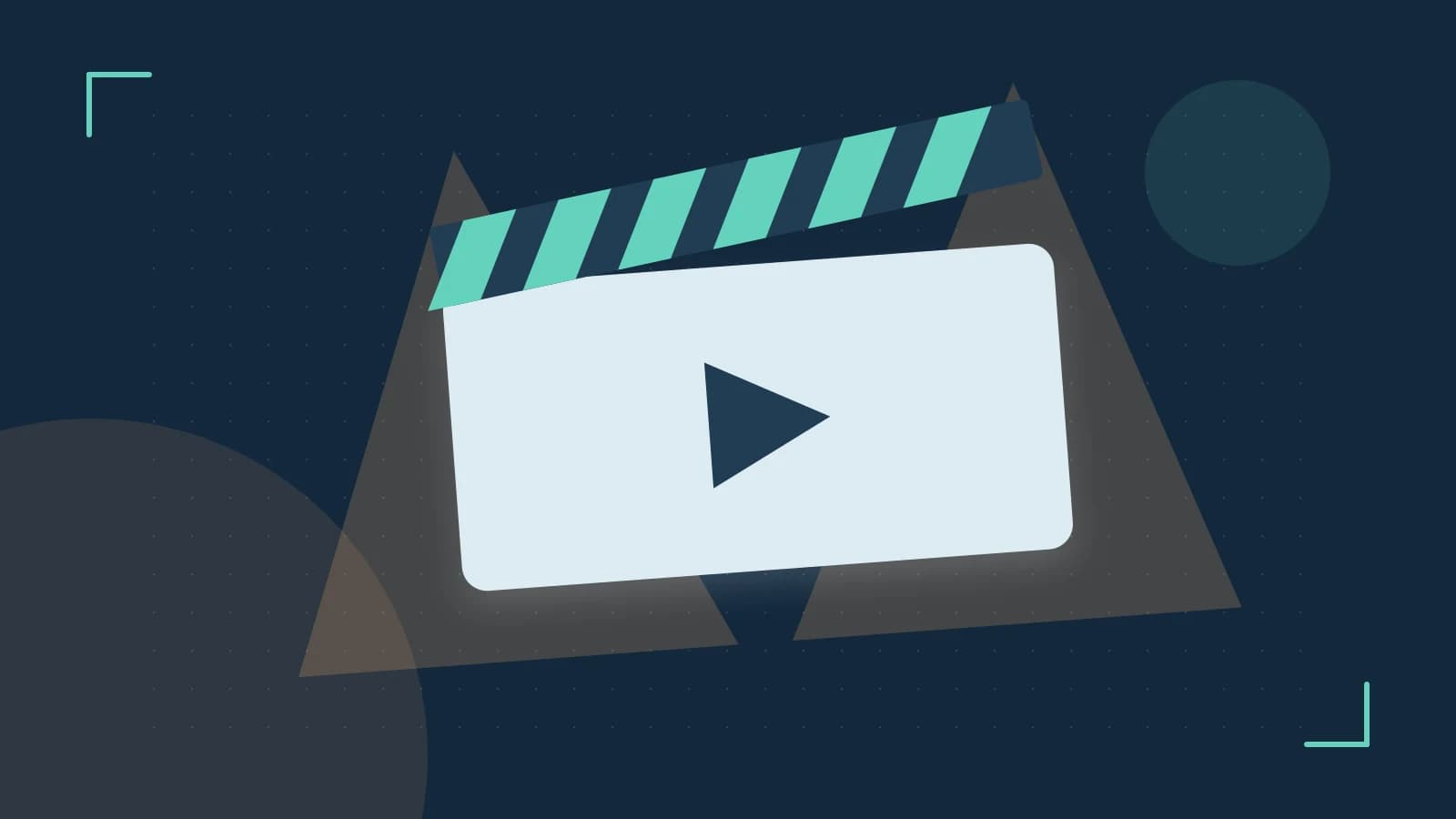 Editorial illustration of a film clapperboard, a spotlight and layered cultural artwork